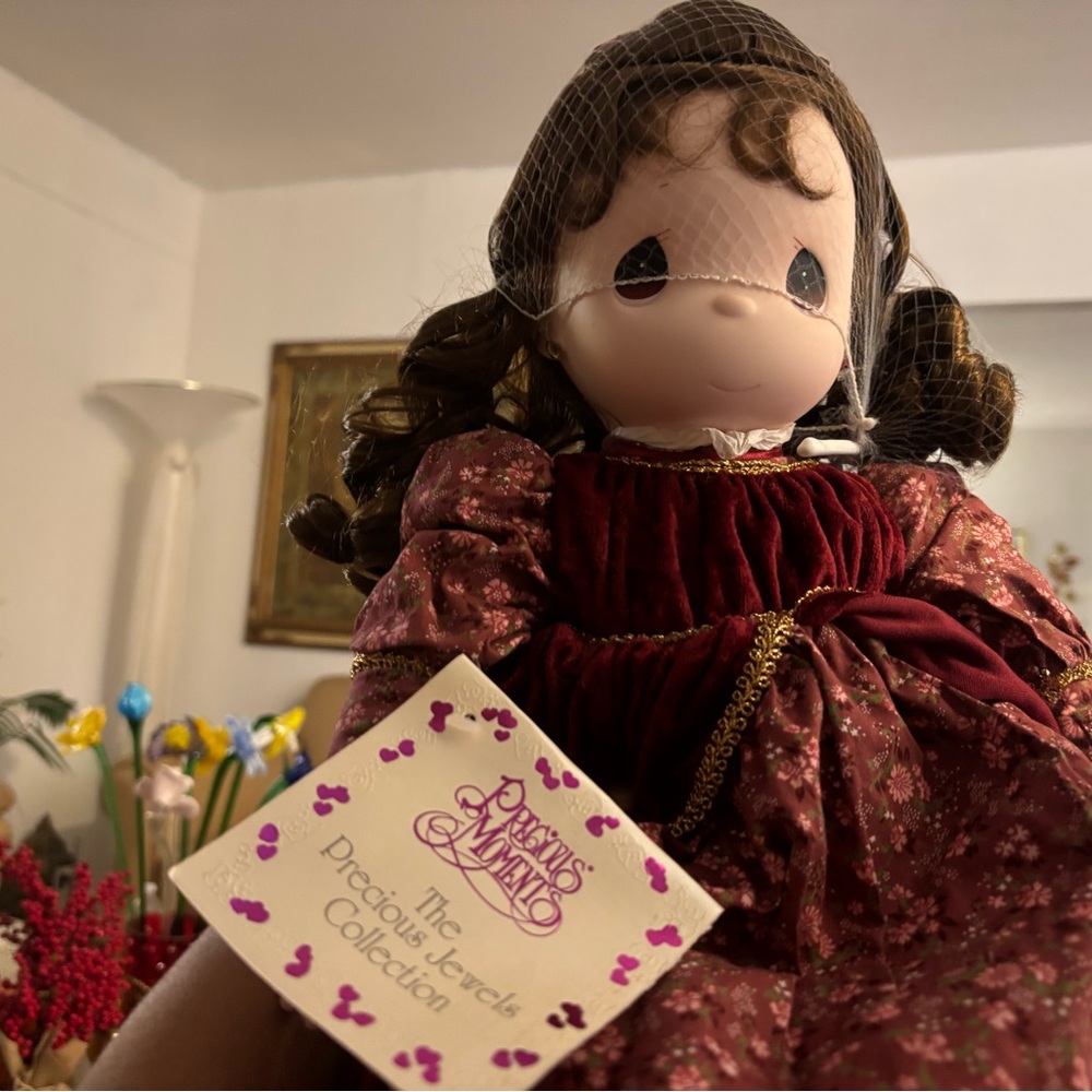 The Precious Moments Jewels Collection Doll in Red and Pink Large Mint Condition